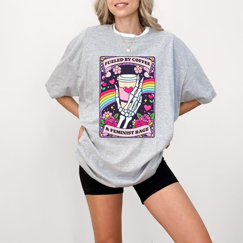 Coffee Feminist Rage Funny Anti Patriarchy Rights - Adult & Kids T-Shirts, Sweatshirts & Hoodies apparel design preview 1