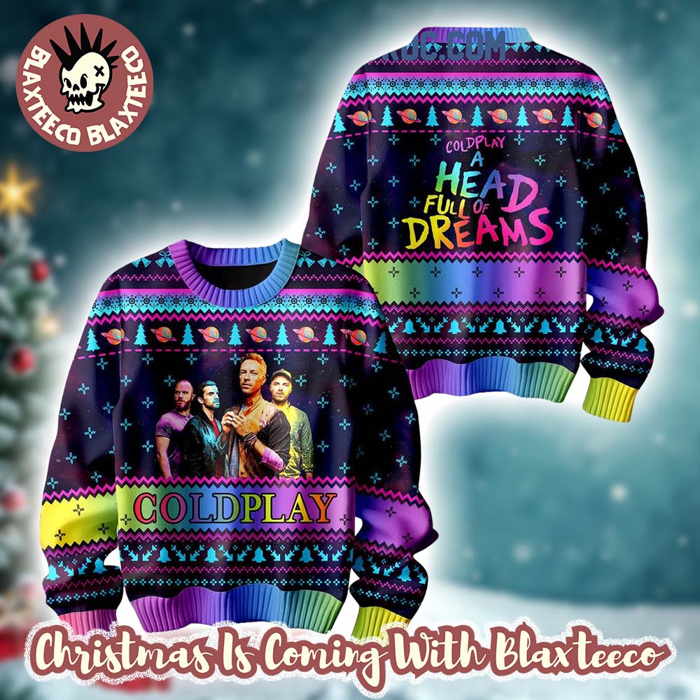 Coldplay A Head Full Of Dreams Colorful Knitted Ugly Christmas Sweater - Holiday Gift product image