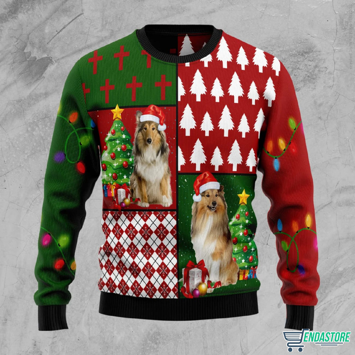 Collie Hohoho 3D Ugly Christmas Sweater - Holiday Gift product image