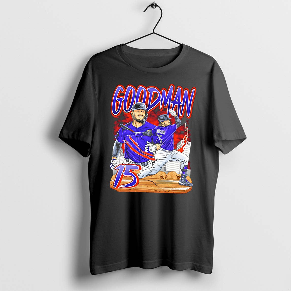 Colorado Rockies Hunter Goodman Hand Drawn Artwork - Adult & Kids T-Shirts, Sweatshirts & Hoodies apparel design preview 1