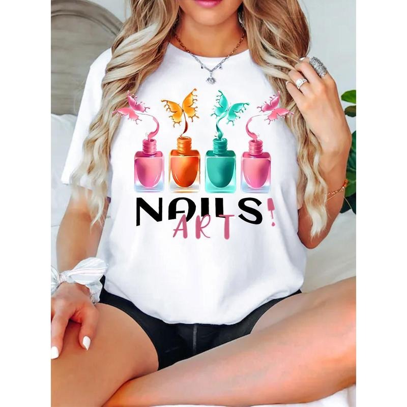 Colorful Creative "NAILS ART" Nail Polish Bottles - Adult & Kids T-Shirts, Sweatshirts & Hoodies apparel design preview 1