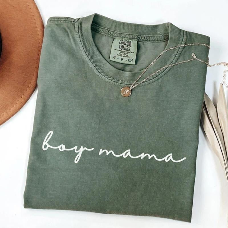 Comfort Color Boy Mama Mom Pregnancy Announcement - Adult & Kids T-Shirts, Sweatshirts & Hoodies apparel design preview 1