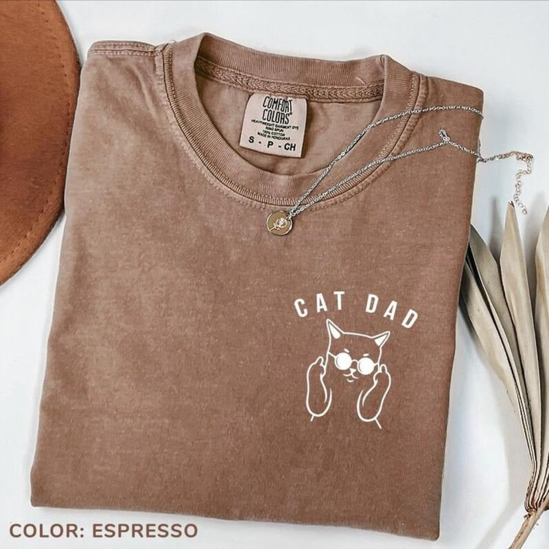 Comfort Color Cat Dad Lover Funny Father Daddy Animal - Adult & Kids T-Shirts, Sweatshirts & Hoodies apparel design preview 1
