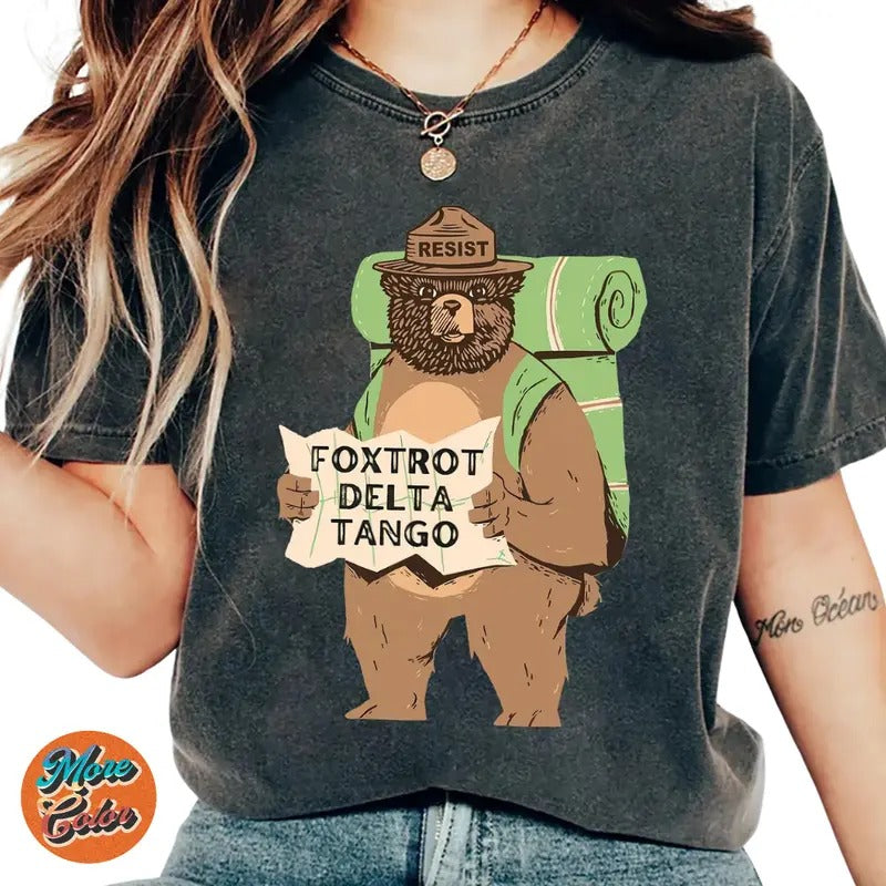 Comfort Color Fdt Resist Bear Foxtrot Delta Tango - Adult & Kids T-Shirts, Sweatshirts & Hoodies apparel design preview 1