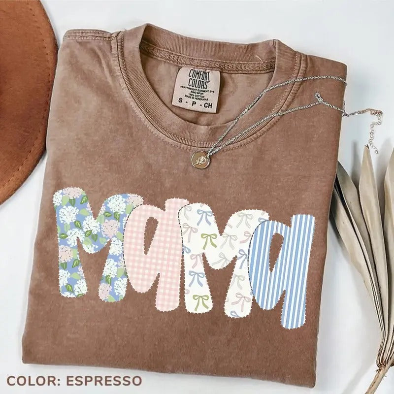 Comfort Color Floral Mama Cute Spring Mom Coquette - Adult & Kids T-Shirts, Sweatshirts & Hoodies apparel design preview 1