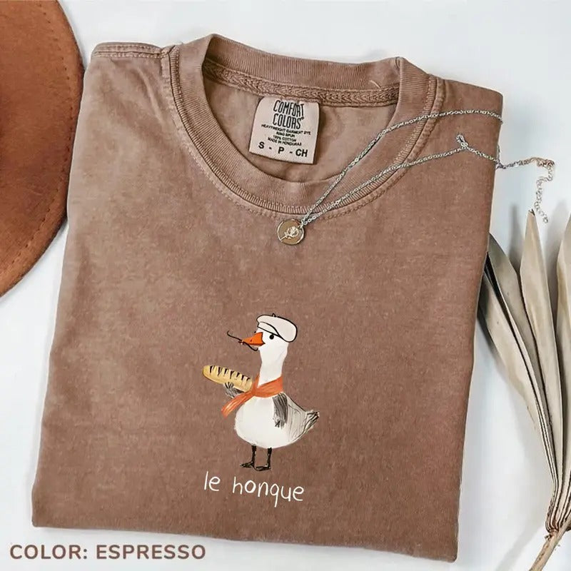 Comfort Color French Goose Le Honque Funny Silly - Adult & Kids T-Shirts, Sweatshirts & Hoodies apparel design preview 1