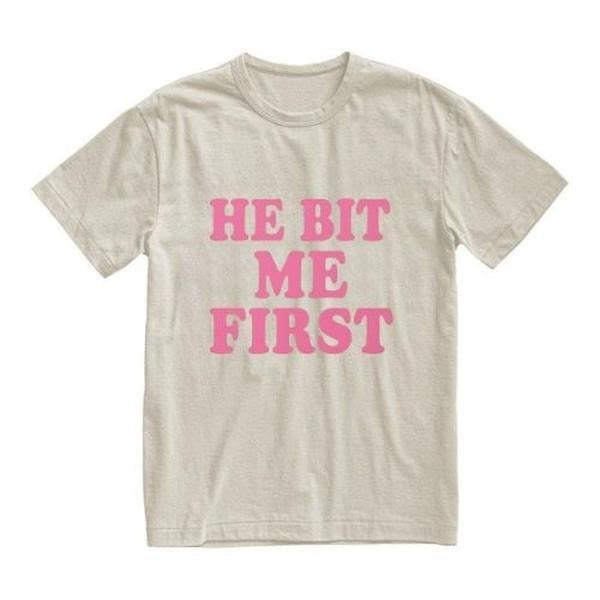 Comfort Color He Bit Me First My Gf Bites Girlfriend - Adult & Kids T-Shirts, Sweatshirts & Hoodies apparel design preview 1