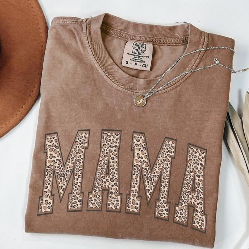 Comfort Color Leopard Mama Mom Retro - Adult & Kids T-Shirts, Sweatshirts & Hoodies apparel design preview 1