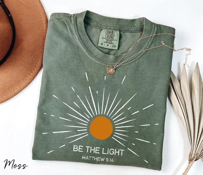 Comfort Colors Be Light Bible Verse Religious Faith - Adult & Kids T-Shirts, Sweatshirts & Hoodies apparel design preview 1