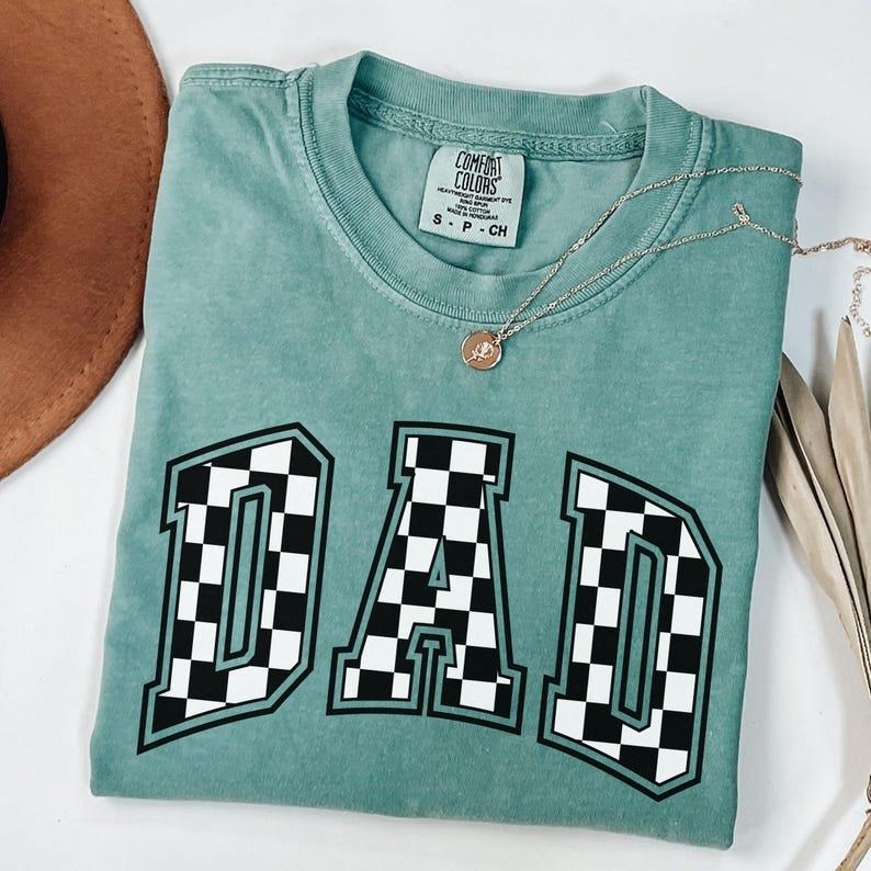 Comfort Colors Checkered Dad Daddy - Adult & Kids T-Shirts, Sweatshirts & Hoodies apparel design preview 1