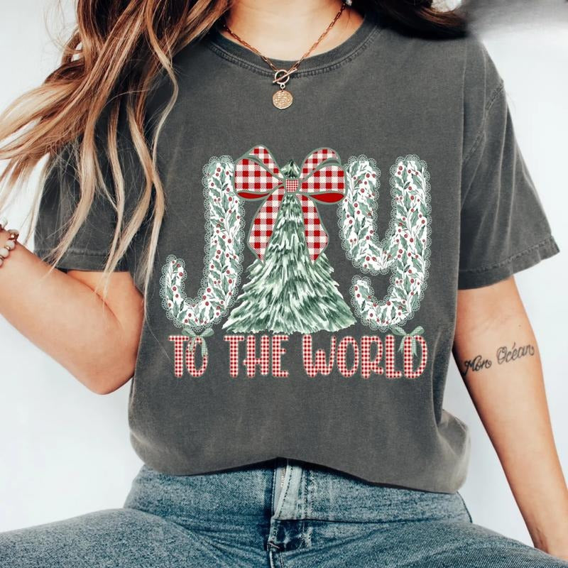 Comfort Colors Christian Joy World Xmas Cute Jesus - Adult & Kids T-Shirts, Sweatshirts & Hoodies apparel design preview 1