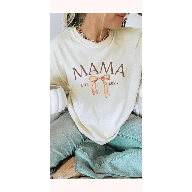 Comfort Colors Coquette Mama Daughter Bow Fall Mom - Adult & Kids T-Shirts, Sweatshirts & Hoodies apparel design preview 1
