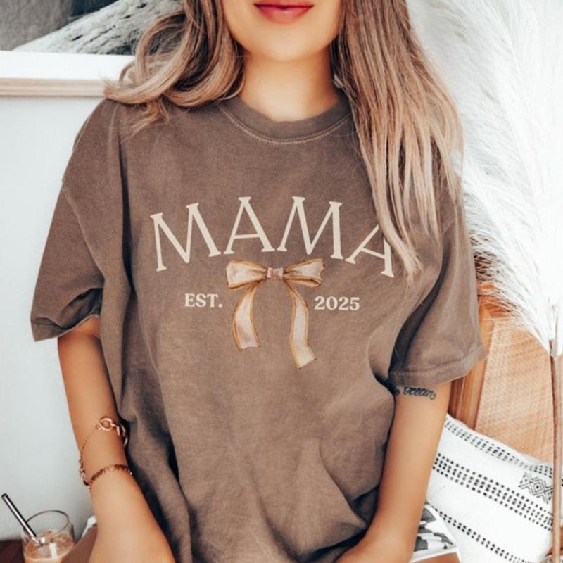Comfort Colors Coquette Mama Daughter Bow Fall Mom - Adult & Kids T-Shirts, Sweatshirts & Hoodies apparel design preview 1