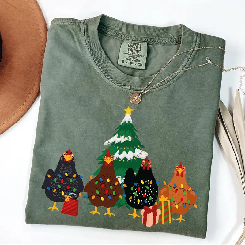 Comfort Colors Cute Chickens Farm Animals Festive - Adult & Kids T-Shirts, Sweatshirts & Hoodies apparel design preview 1