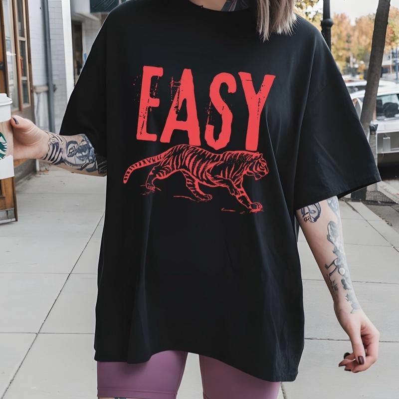 Comfort Colors Easy Tiger Short Sleeve Casual Cotton - Adult & Kids T-Shirts, Sweatshirts & Hoodies apparel design preview 1