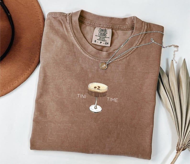Comfort Colors Espresso Martini Tini Time Social Club - Adult & Kids T-Shirts, Sweatshirts & Hoodies apparel design preview 1