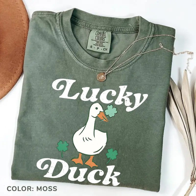 Comfort Colors Funny Lucky Duck St Patrick'S Patty'S - Adult & Kids T-Shirts, Sweatshirts & Hoodies apparel design preview 1