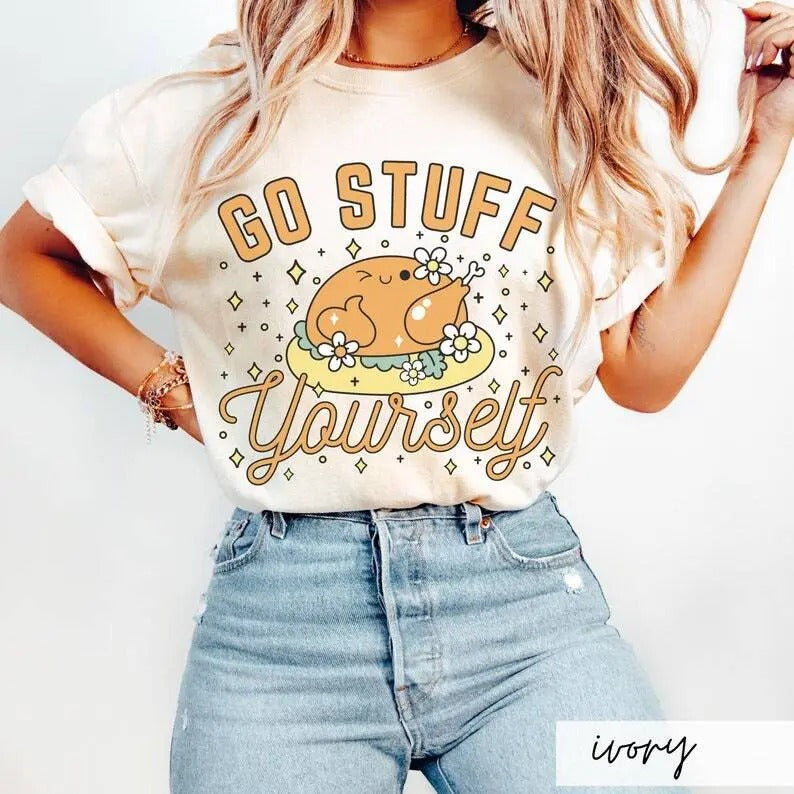 Comfort Colors Go Stuff Yourself Funny Kawaii Cartoon - Adult & Kids T-Shirts, Sweatshirts & Hoodies apparel design preview 1