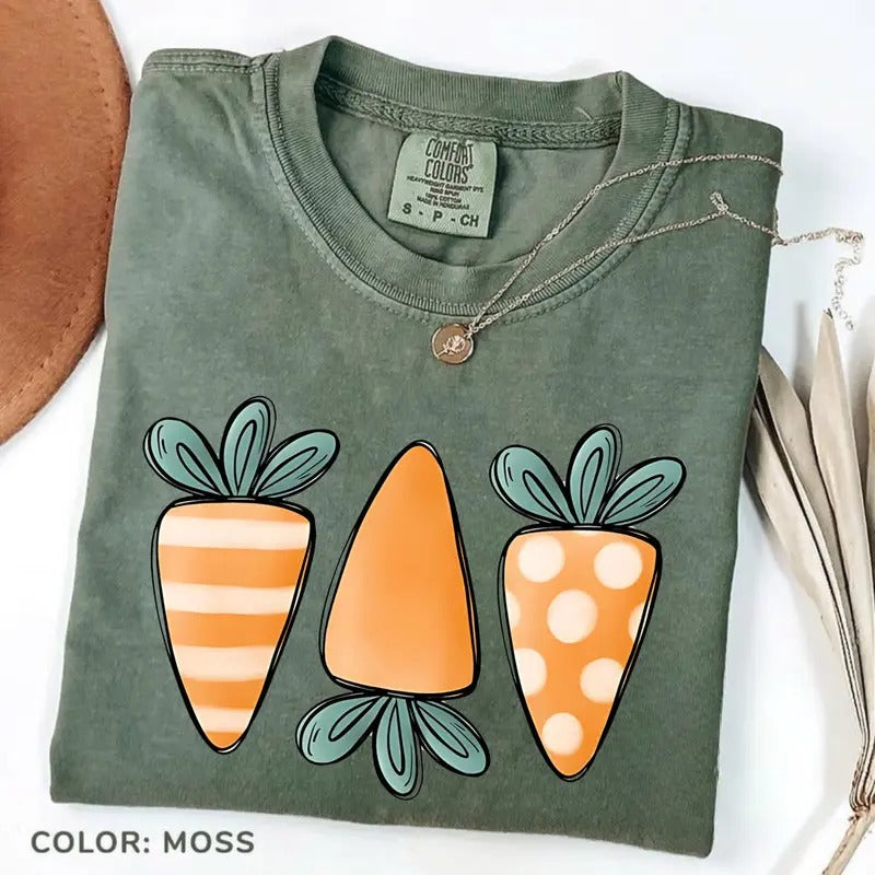 Comfort Colors Happy Easter Carrot Garden Christian - Adult & Kids T-Shirts, Sweatshirts & Hoodies apparel design preview 1