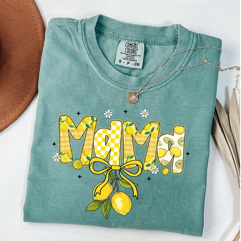 Comfort Colors Lemon Mama Summer Bow Mom - Adult & Kids T-Shirts, Sweatshirts & Hoodies apparel design preview 1