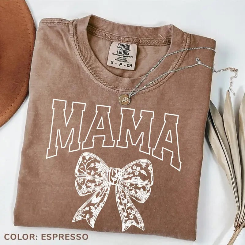 Comfort Colors Mama Bow Mom Retro Coquette - Adult & Kids T-Shirts, Sweatshirts & Hoodies apparel design preview 1