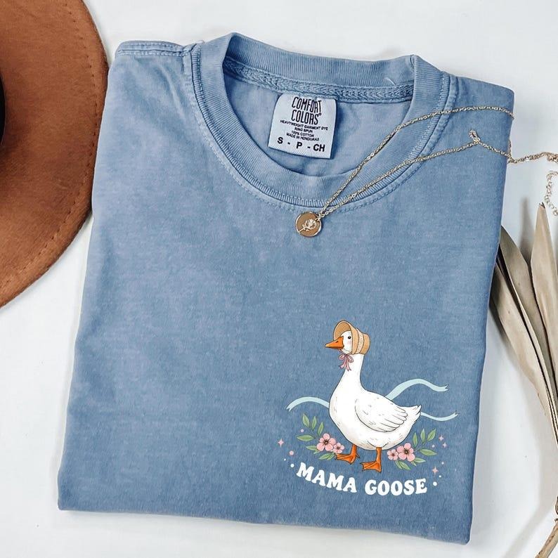 Comfort Colors Mama Goose Cute Silly Floral Funny - Adult & Kids T-Shirts, Sweatshirts & Hoodies apparel design preview 1