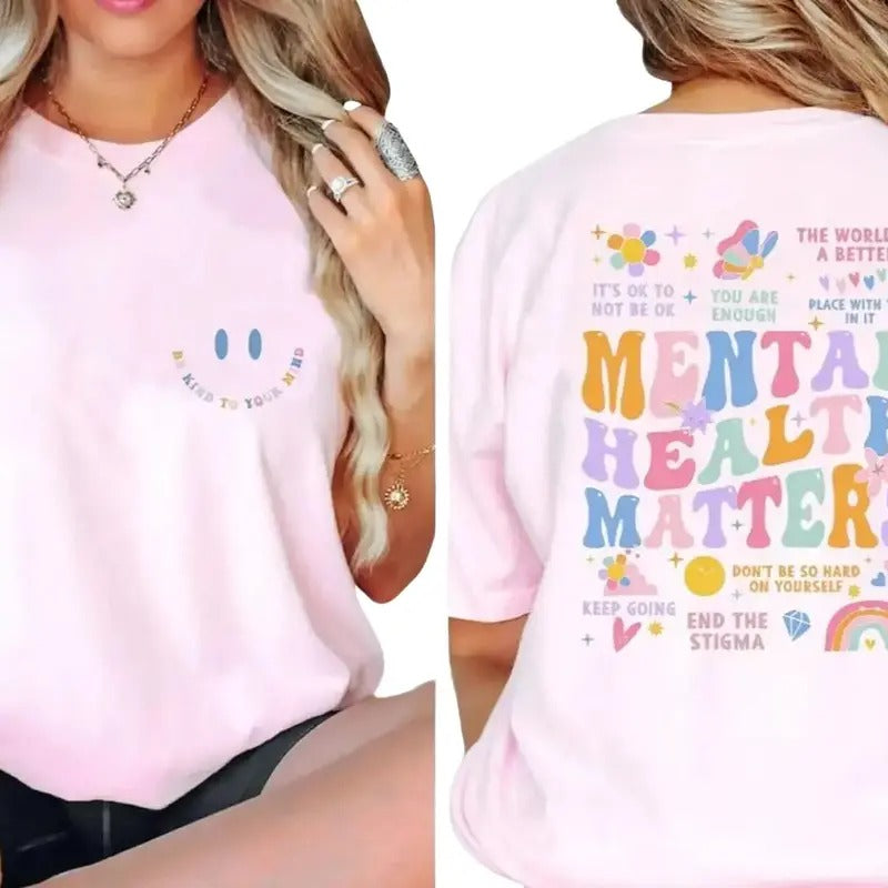 Comfort Colors Mental Health Matters - Adult & Kids T-Shirts, Sweatshirts & Hoodies apparel design preview 1