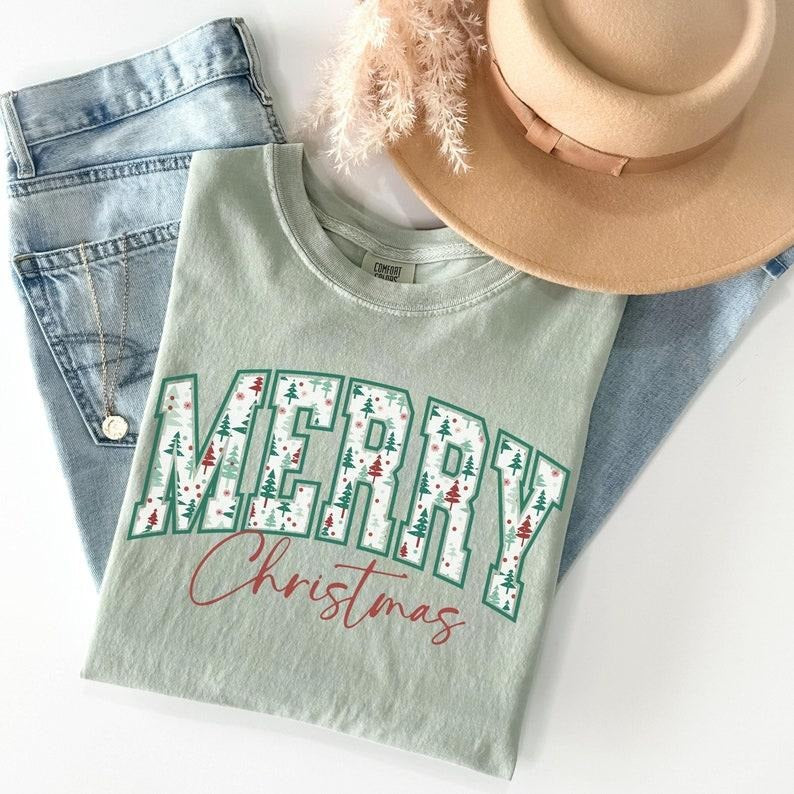 Comfort Colors Merry Retro Winter Her Xmas Eve - Adult & Kids T-Shirts, Sweatshirts & Hoodies apparel design preview 1