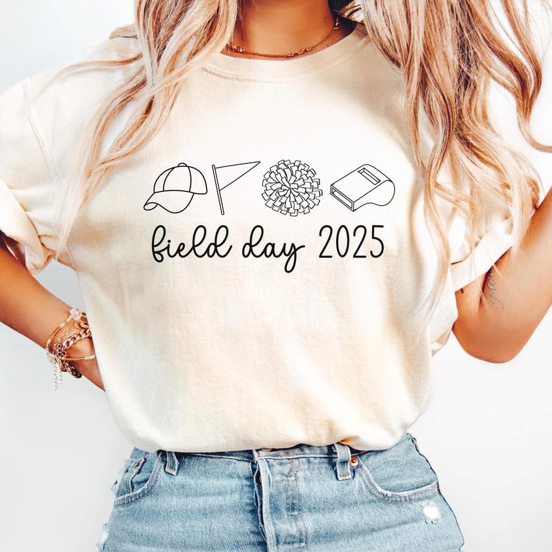 Comfort Colors Minimalist Field Day Teacher Squad - Adult & Kids T-Shirts, Sweatshirts & Hoodies apparel design preview 1