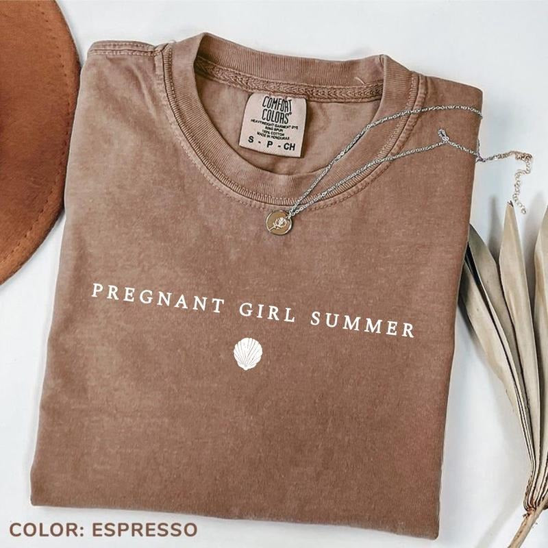 Comfort Colors Pregnant Girl Summer Beach Pregnancy - Adult & Kids T-Shirts, Sweatshirts & Hoodies apparel design preview 1