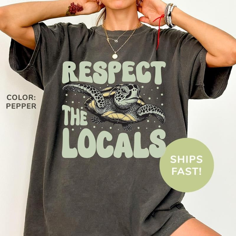 Comfort Colors Respect Locals Sea Animals Life Ocean - Adult & Kids T-Shirts, Sweatshirts & Hoodies apparel design preview 1
