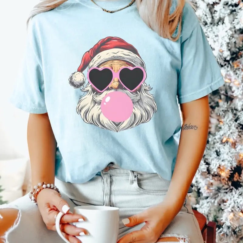 Comfort Colors Retro Cool Santa Short Sleeve Top - Adult & Kids T-Shirts, Sweatshirts & Hoodies apparel design preview 1