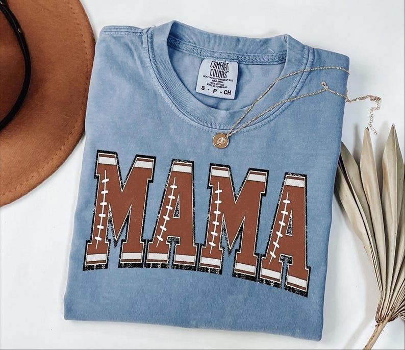 Comfort Colors Retro Football Mama Mom Cute Season - Adult & Kids T-Shirts, Sweatshirts & Hoodies apparel design preview 1