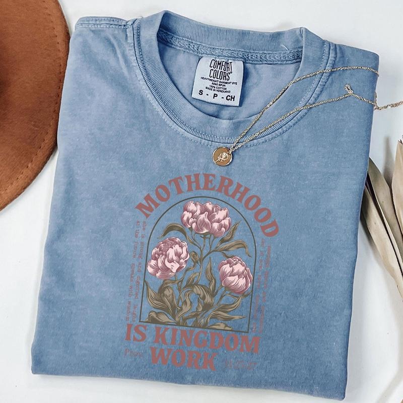 Comfort Colors Retro Motherhood Is Kingdom Work - Adult & Kids T-Shirts, Sweatshirts & Hoodies apparel design preview 1