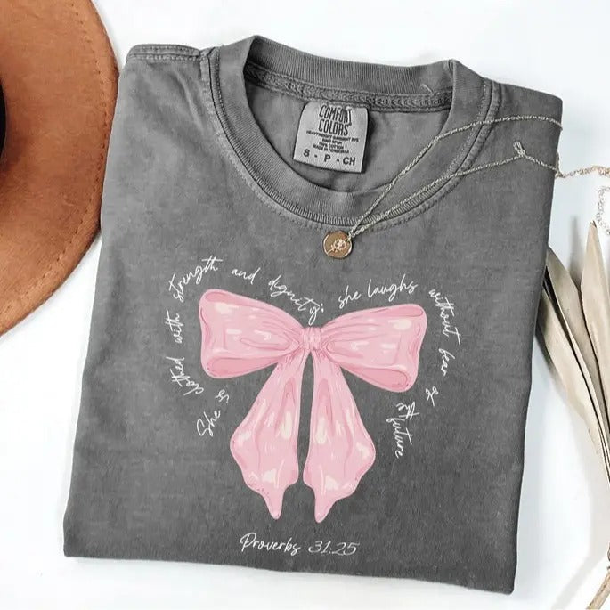 Comfort Colors She Is Clothed Strength Proverbs - Adult & Kids T-Shirts, Sweatshirts & Hoodies apparel design preview 1