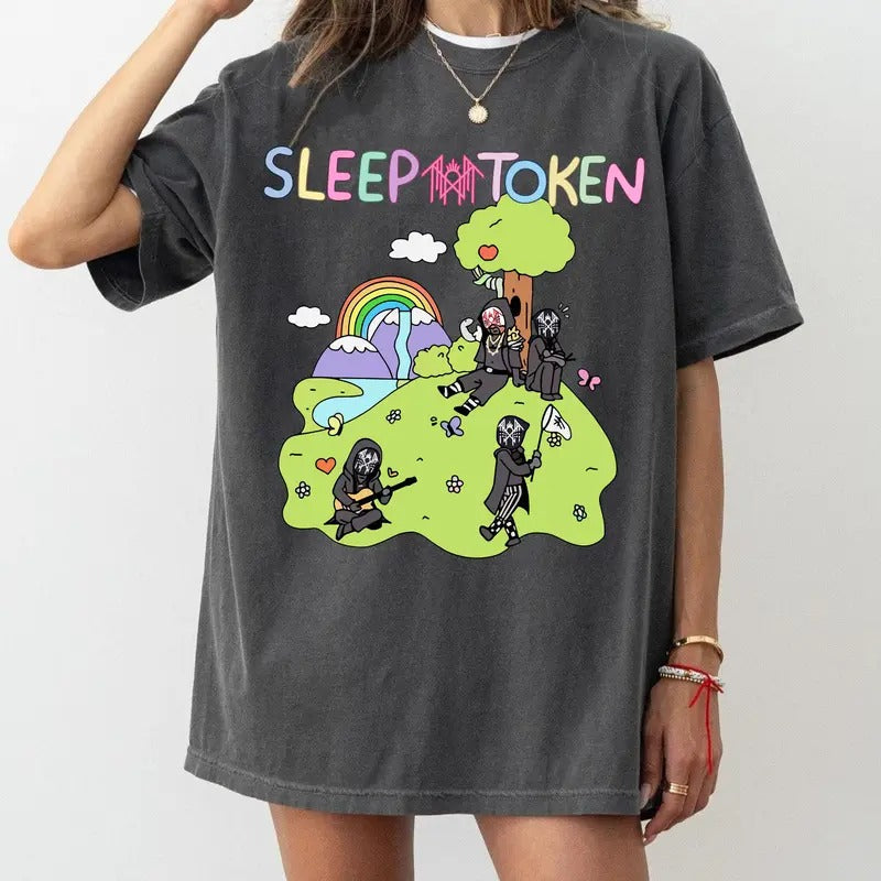 Comfort Colors Sleep Token Cowboy Rider Cute Rainbow - Adult & Kids T-Shirts, Sweatshirts & Hoodies apparel design preview 1