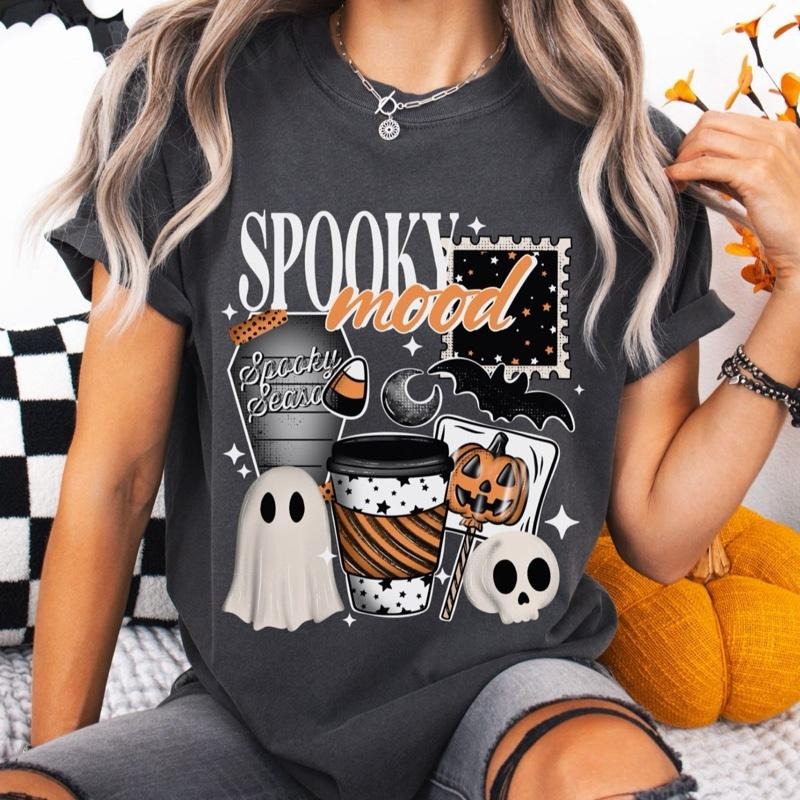Comfort Colors Spooky Mood Short Sleeve Casual Cotton - Adult & Kids T-Shirts, Sweatshirts & Hoodies apparel design preview 1