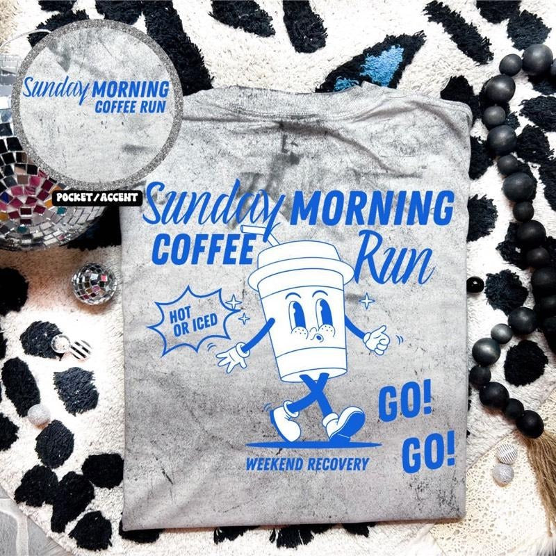 Comfort Colors Sunday Morning Coffee Short Sleeve - Adult & Kids T-Shirts, Sweatshirts & Hoodies apparel design preview 1