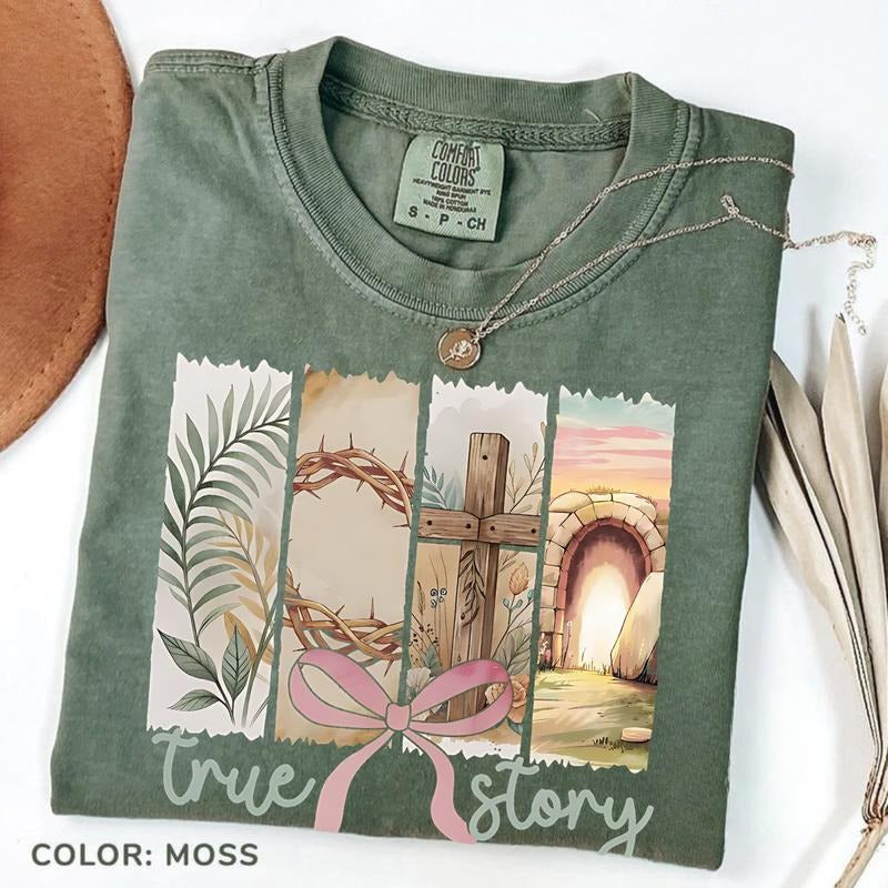 Comfort Colors True Story He Is Risen Christian Happy - Adult & Kids T-Shirts, Sweatshirts & Hoodies apparel design preview 1