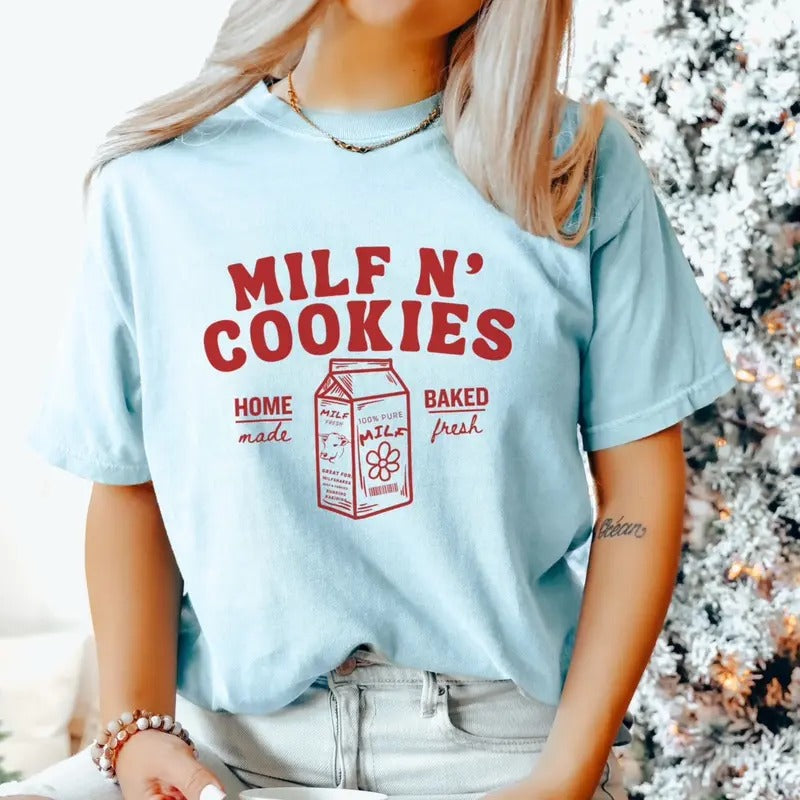 Comfort Colors Milf N Cookies Short Sleeve Cotton - Adult & Kids T-Shirts, Sweatshirts & Hoodies apparel design preview 1