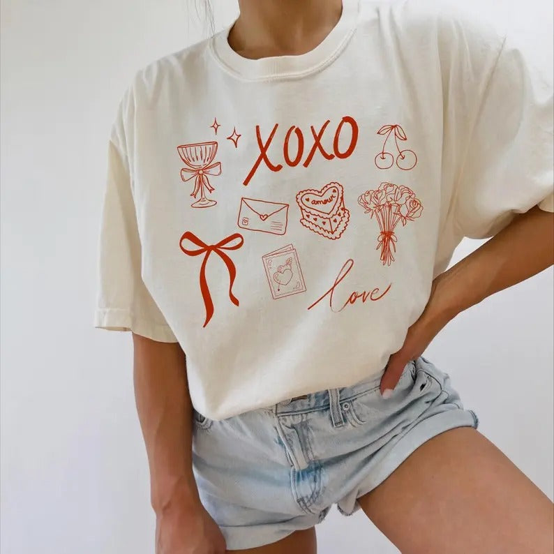 Comfort Colors Xoxo Her - Adult & Kids T-Shirts, Sweatshirts & Hoodies apparel design preview 1
