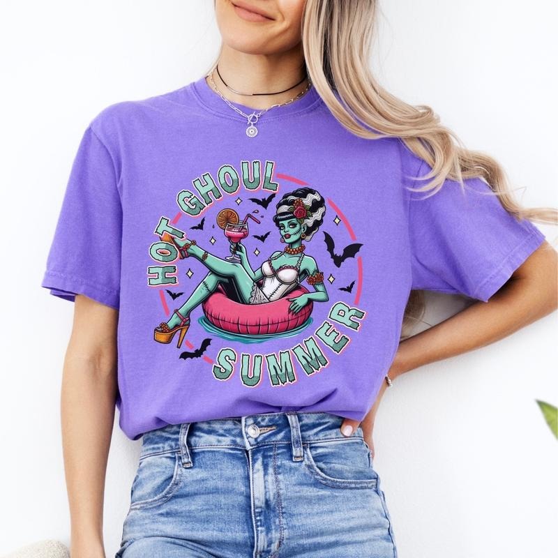Comfort Colors Hot Ghoul Summer Casual Cotton - Adult & Kids T-Shirts, Sweatshirts & Hoodies apparel design preview 1