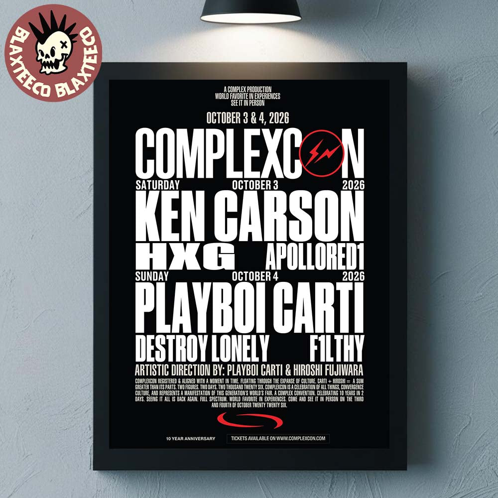 ComplexCon Los Angeles 2026 Lineup On October 3 And 4 - Adult & Kids T-Shirts, Sweatshirts & Hoodies apparel design preview 1