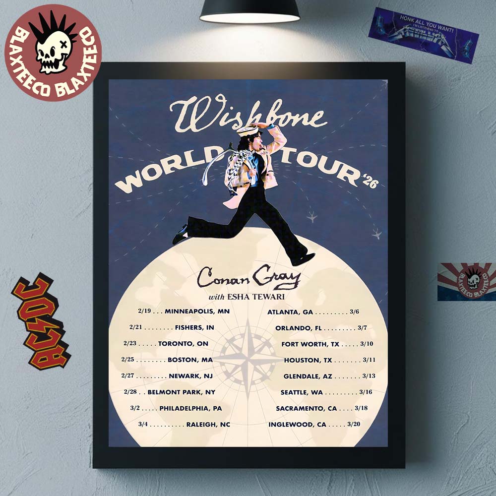 Conan Gray Wishbone World Tour 2026 North America - Adult & Kids T-Shirts, Sweatshirts & Hoodies apparel design preview 1