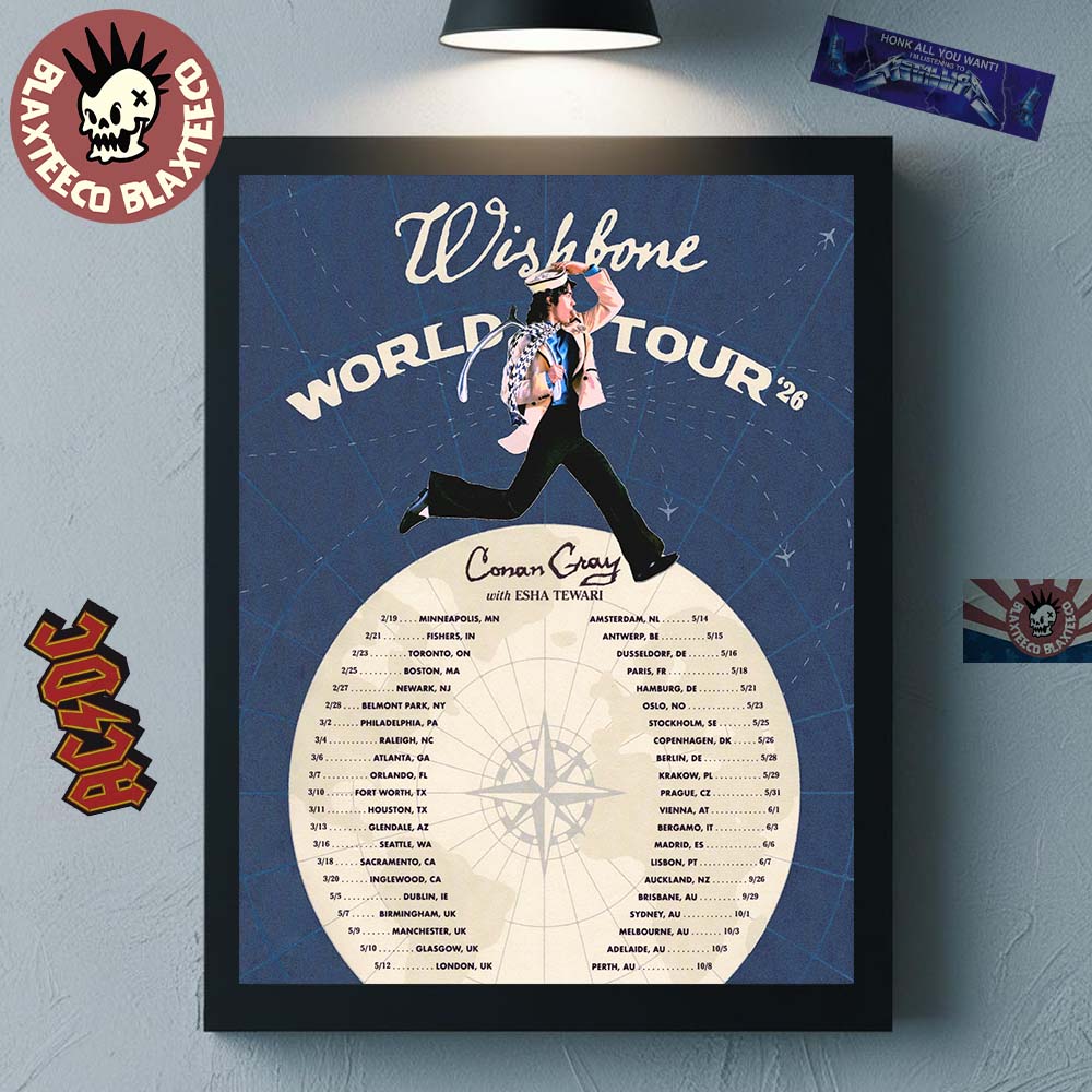 Conan Gray Wishbone World Tour 2026 North America UK - Adult & Kids T-Shirts, Sweatshirts & Hoodies apparel design preview 1