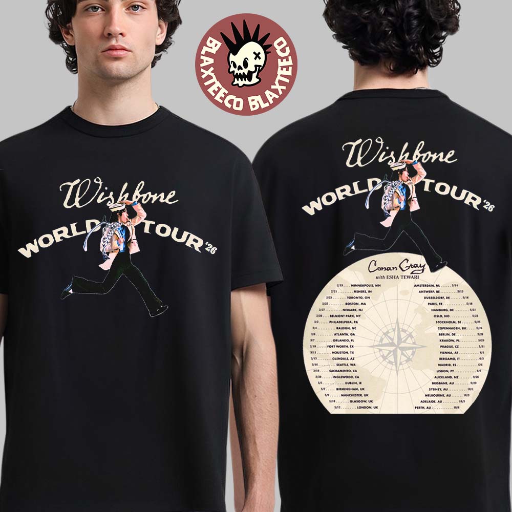 Conan Gray Wishbone World Tour 2026 North America UK - Adult & Kids T-Shirts, Sweatshirts & Hoodies apparel design preview 1