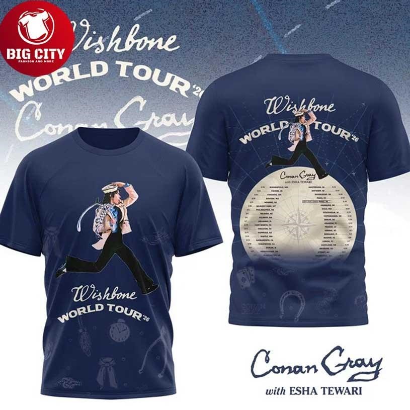 Conan Gray Wishbone World Tour Two Sided - Adult & Kids T-Shirts, Sweatshirts & Hoodies apparel design preview 1