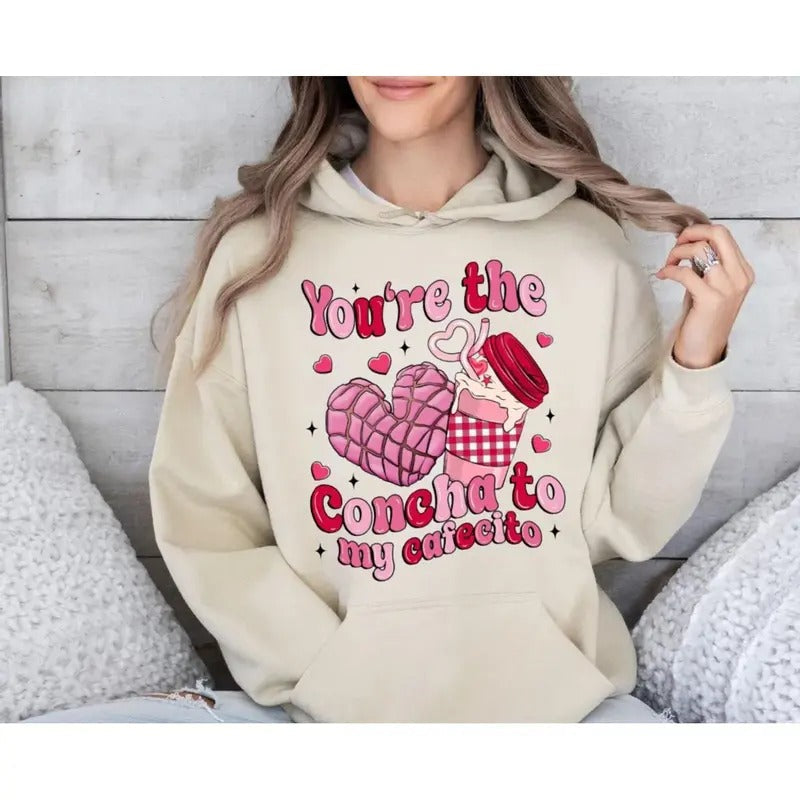 Concha Valentine Retro Mexican Conchas Pan Dulce - Adult & Kids T-Shirts, Sweatshirts & Hoodies apparel design preview 1