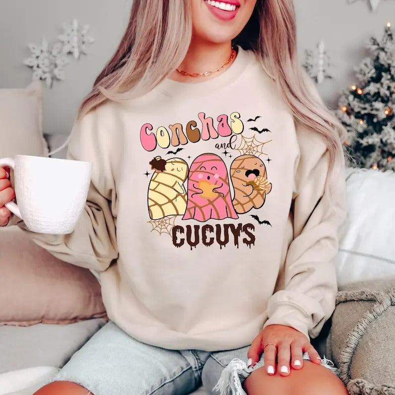 Conchas Cucuys Spooky Mexican Ghost Pantasmas Cucuy - Adult & Kids T-Shirts, Sweatshirts & Hoodies apparel design preview 1