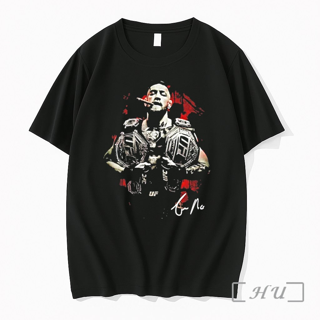 Conor Mcgregor Smoking Cigar Ufc Double Belt Sweater - Adult & Kids T-Shirts, Sweatshirts & Hoodies apparel design preview 1